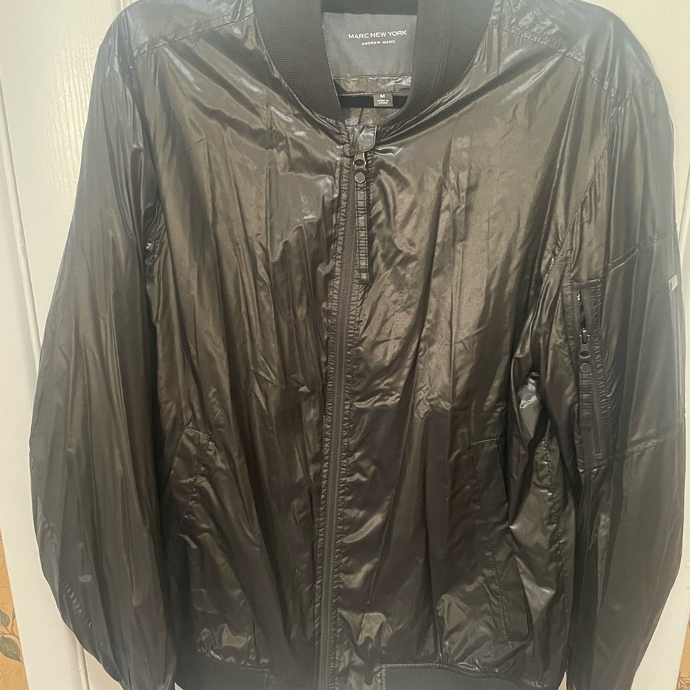 Marc New York Shiny Black Bomber Jacket.New without tag